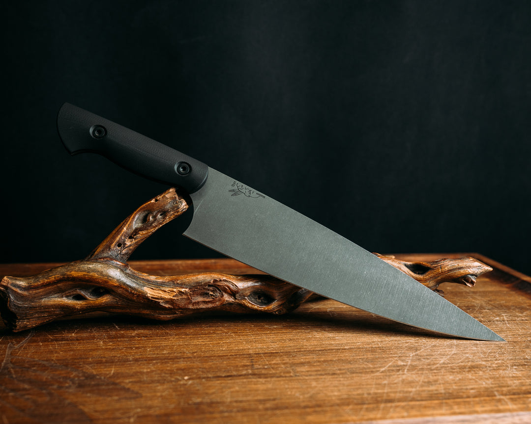 Chef Blade 10" - Black G10, Allen Bolts, Smooth Grip
