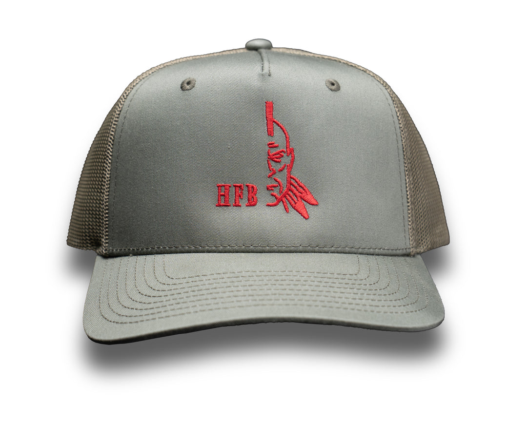 HFB Trucker Hat - Olive Green, Mesh Back