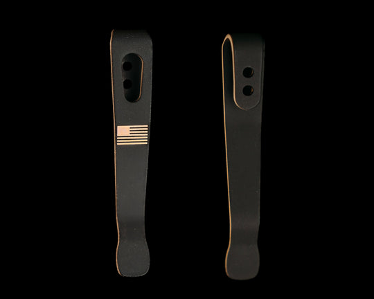 HFB Black Cerakote American Flag Pocket Clip, Retro Fit (Arrow Clip Variant)