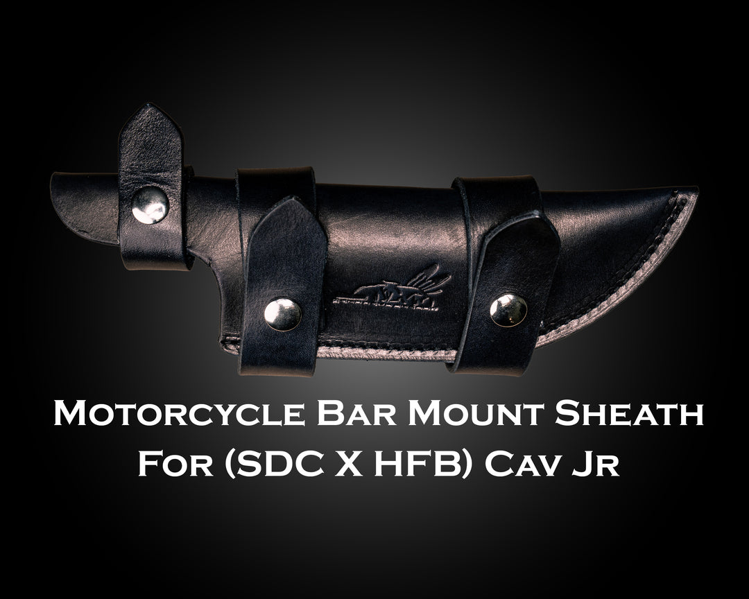 Motorcycle Bar Sheath Cav Jr  (SDC x HFB) fits 6"-8"overall length, 3"-4" blade - BLACK