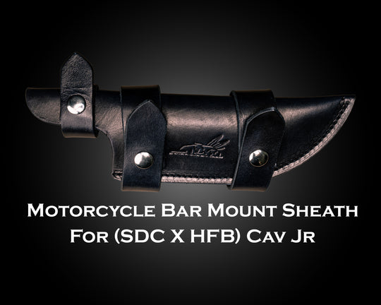 Motorcycle Bar Sheath Cav Jr  (SDC x HFB) fits 6"-8"overall length, 3"-4" blade - BLACK