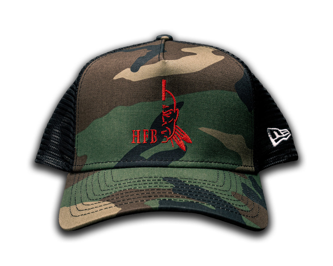HFB Logo M81 Trucker Cap w/ Black Mesh