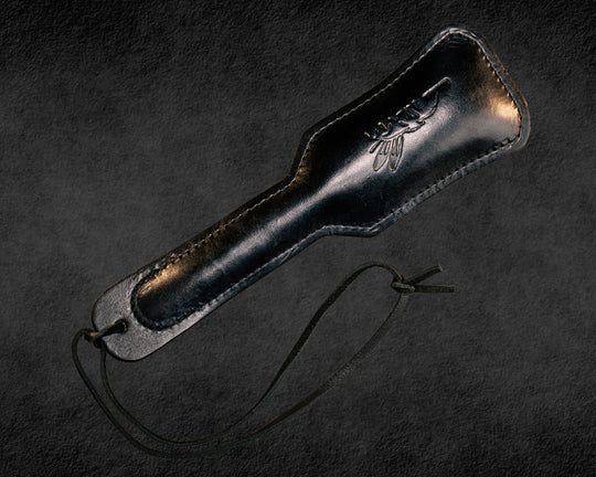 Slap Jack - Elephant Leather, and Black Leather, Black Leather Lanyard