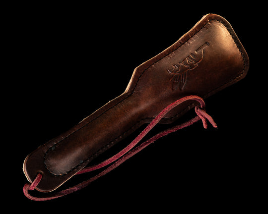 Slap Jack- Arapaima Tan Leather, Red Leather Lanyard