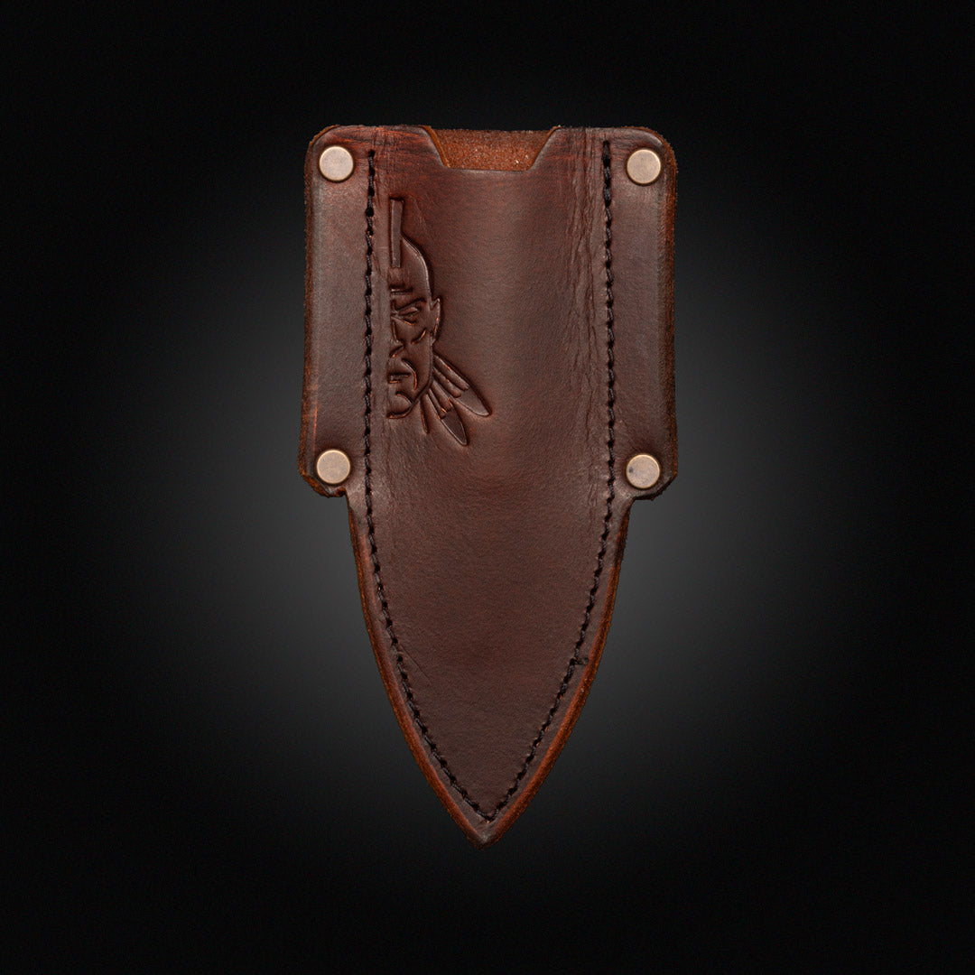 (Leather sheath) For Crow jr, Cav jr, Disaster jr,  fits 6"-8"overall length, 3"-4" blade