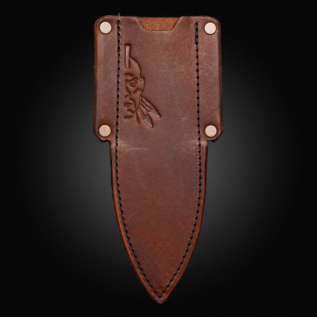 (Leather sheath) For the Crow scout, hunter skinner, 8"-10" size, 4"-5" blades
