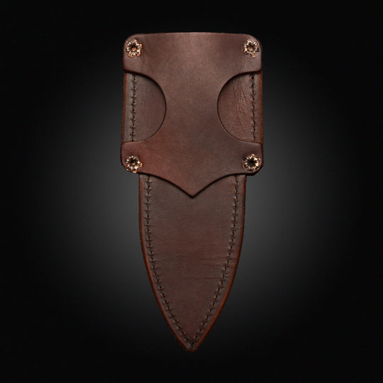 (Leather sheath) breacher, Crow scout, widowmaker, cavner, skinner size leather sheath, wider blades, 9"-10" oa, 4-5" blade
