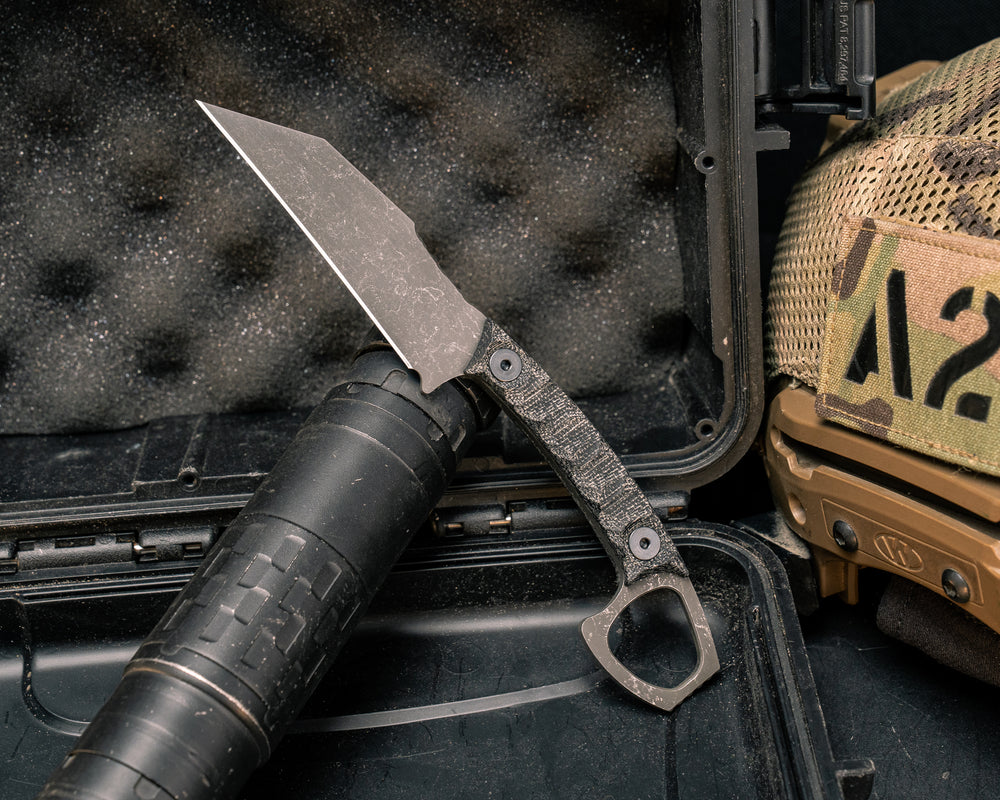 SHPOS- Black Canvas Micarta, Allen Bolts, Iron Grip