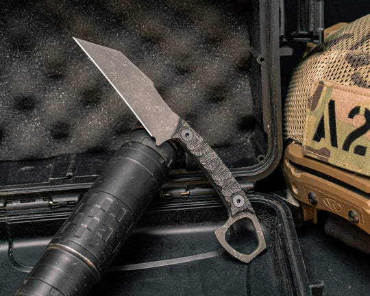 SHPOS- Black Canvas Micarta, Allen Bolts, Iron Grip