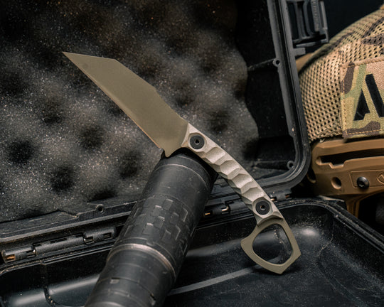 SHPOS- Grey with Red Line G10, OD Green Cerakote, Allen Bolts, Textured Grip