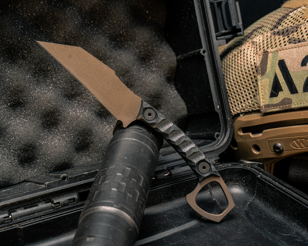 SHPOS- Black G10, Midnight Bronze Cerakote, Allen Bolts, Textured Grip