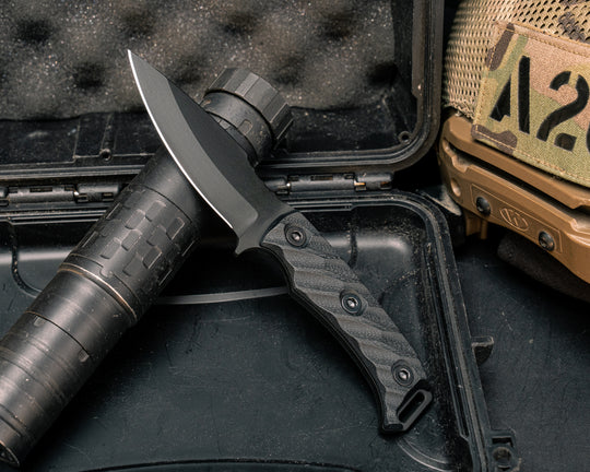 Ishi- Black G10, Armor Black Cerakote, Allen Bolts, Textured Grip