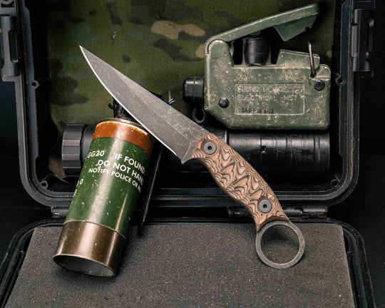 Osoraku 4"- Coyote & Black G10, Allen Bolts, Textured Grip