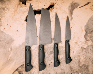 Chef Set- Black G10, allen bolts, smooth grip