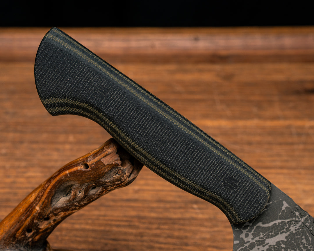 3-Piece Chef Set- Black and OD Green Layered Canvas Micarta, Black Micarta Pins, Smooth Grip