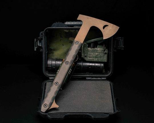 Howler Hawk- OD Green & Black Canvas Micarta, Midnight Bronze Cerakote, Allen Bolts, Smooth Grip