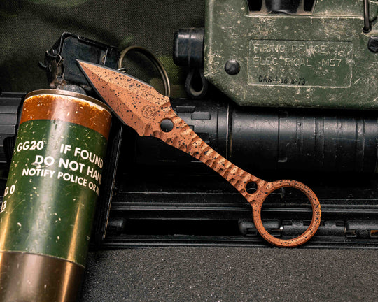 Ringstrike - Copper and Black Splatter Cerakote and Machined Rockwork Handle