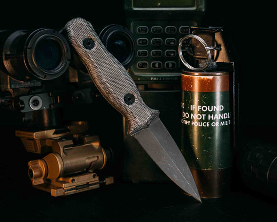 Pulse Checker- Black Canvas Micarta, Allen Bolts, Smooth Grip