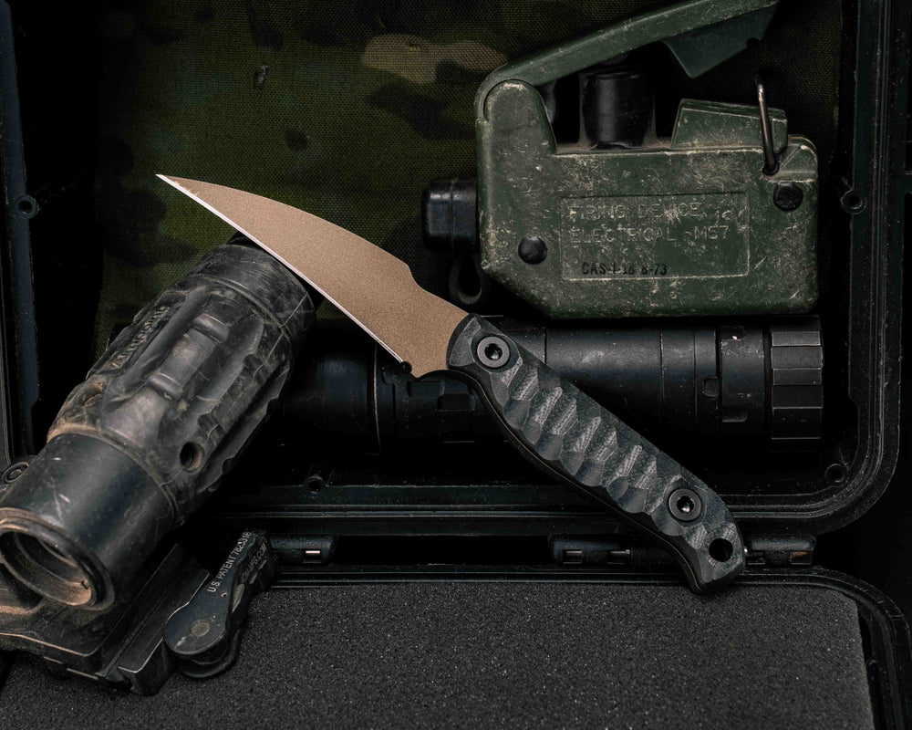 Gula Gula- Black G10, Midnight Bronze Cerakote, Allen Bolts, Textured Grip