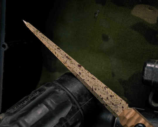 Cardiac Spike- Coyote G10, Arid Multicam Cerakote, Allen Bolts, Textured Grip