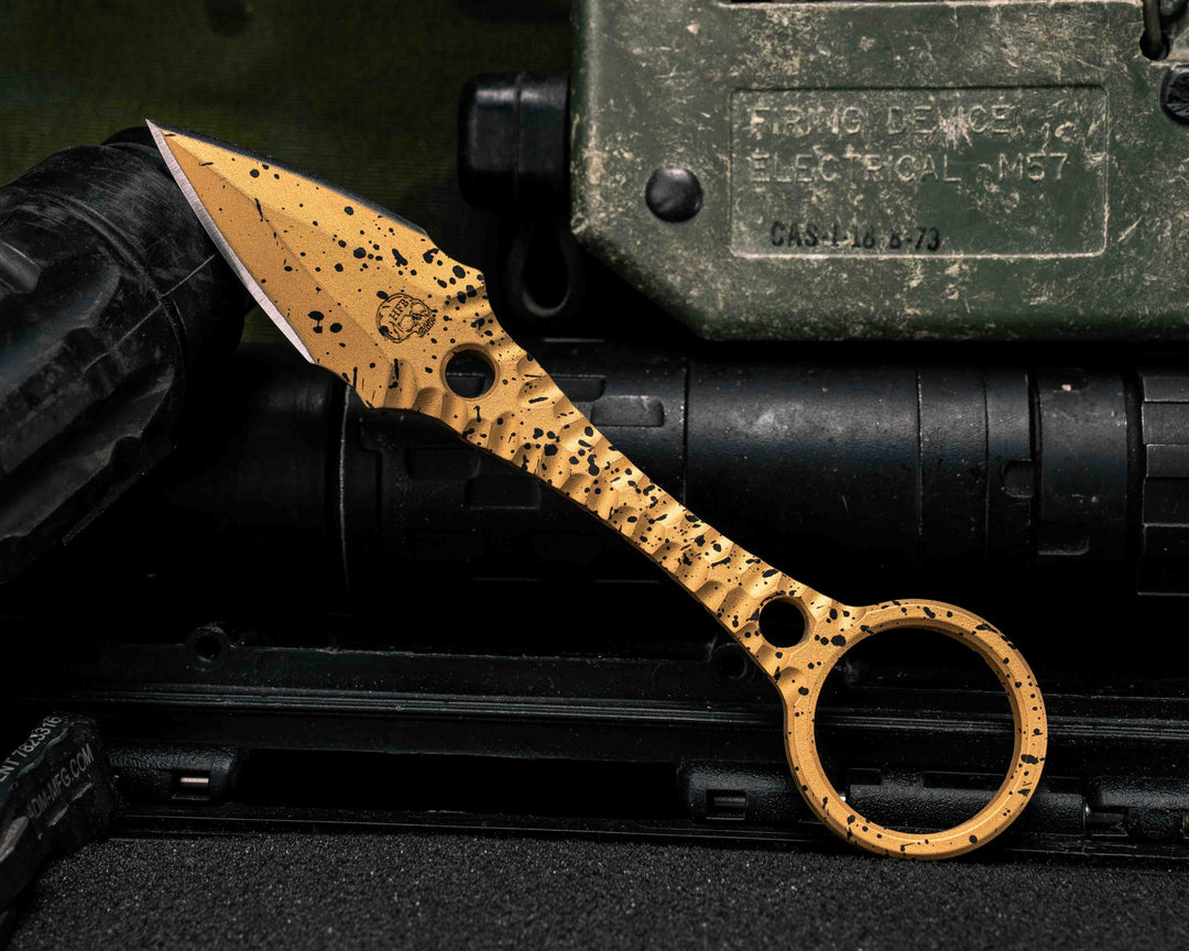 Ringstrike - Gold Splatter Cerakote and Machined Rockwork Handle