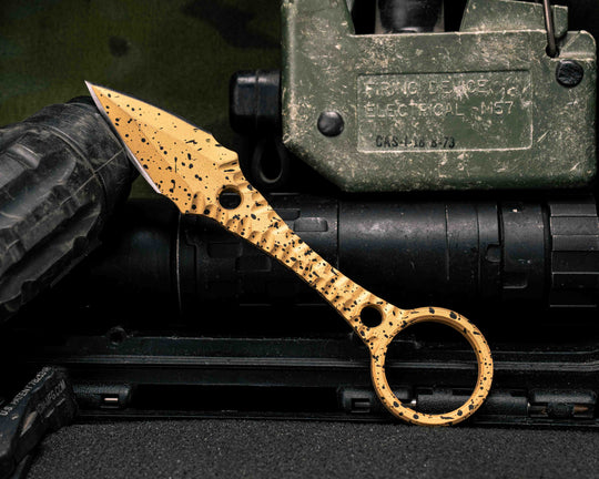 Ringstrike - Gold Splatter Cerakote and Machined Rockwork Handle