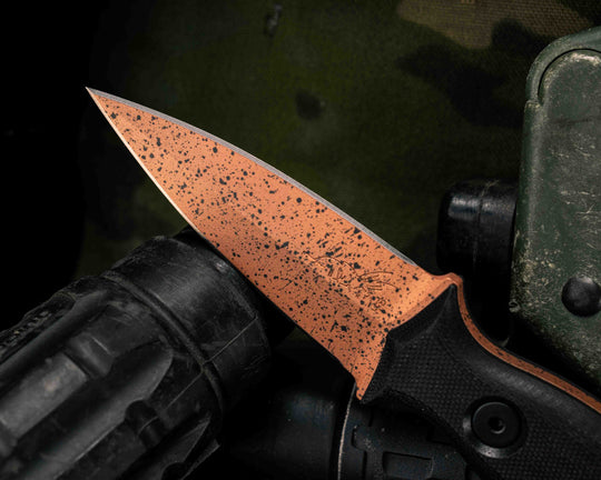 Pulse Checker- Black G10, Copper Splatter Cerakote, Allen Bolts, Smooth Grip