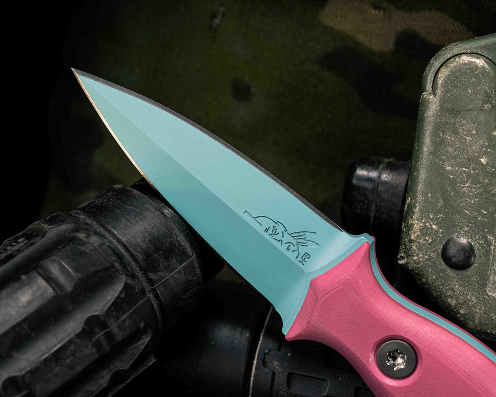 Pulse Checker- Pink G10, Robin's Egg Cerakote, Ti Allen Bolts, Smooth Grip