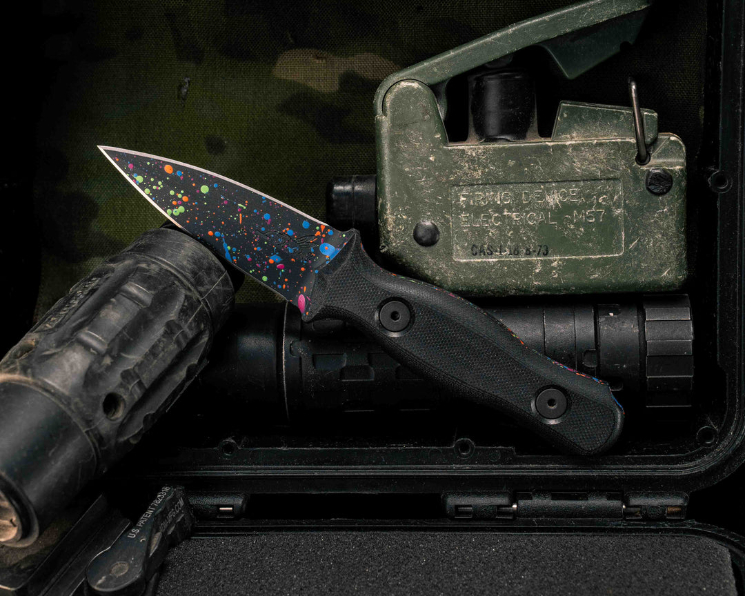 Pulse Checker- Black G10, 80's Splatter Cerakote, Allen Bolts, Smooth Grip
