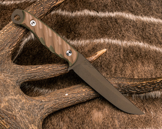 Crow Breakdown- Coyote/OD Green G10, Midnight Bronze Cerakote, Allen Bolts, Textured Grip