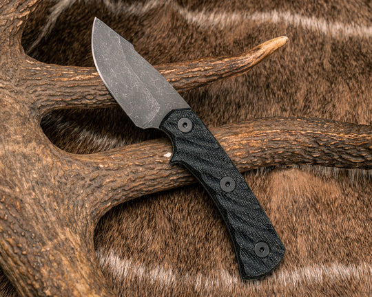 Beef Harpoon Back Country- Black Canvas Micarta, Allen Bolts, Textured Grip