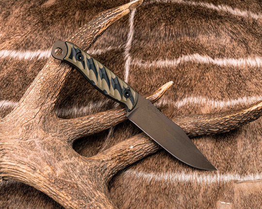 Crow Scout - OD Green and Black G10, Midnight Bronze Cerakote, Allen Bolts, Textured Grip