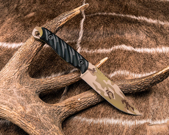 Crow Scout - Black G10, Arid Multicam Cerakote, Allen Bolts, Textured Grip