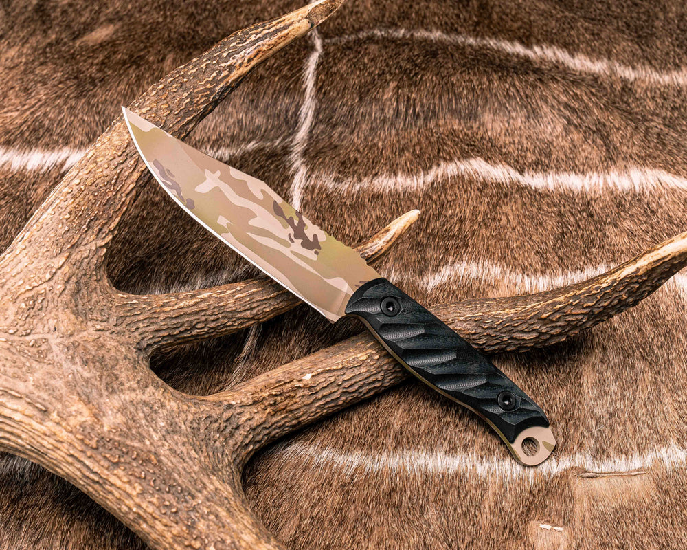 Crow Scout - Black G10, Arid Multicam Cerakote, Allen Bolts, Textured Grip