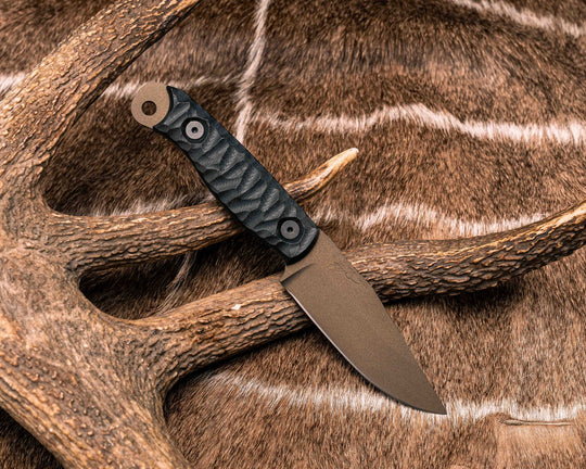 Crow Scalper- Black G10, Midnight Bronze Cerakote, Allen Bolts, Textured Grip