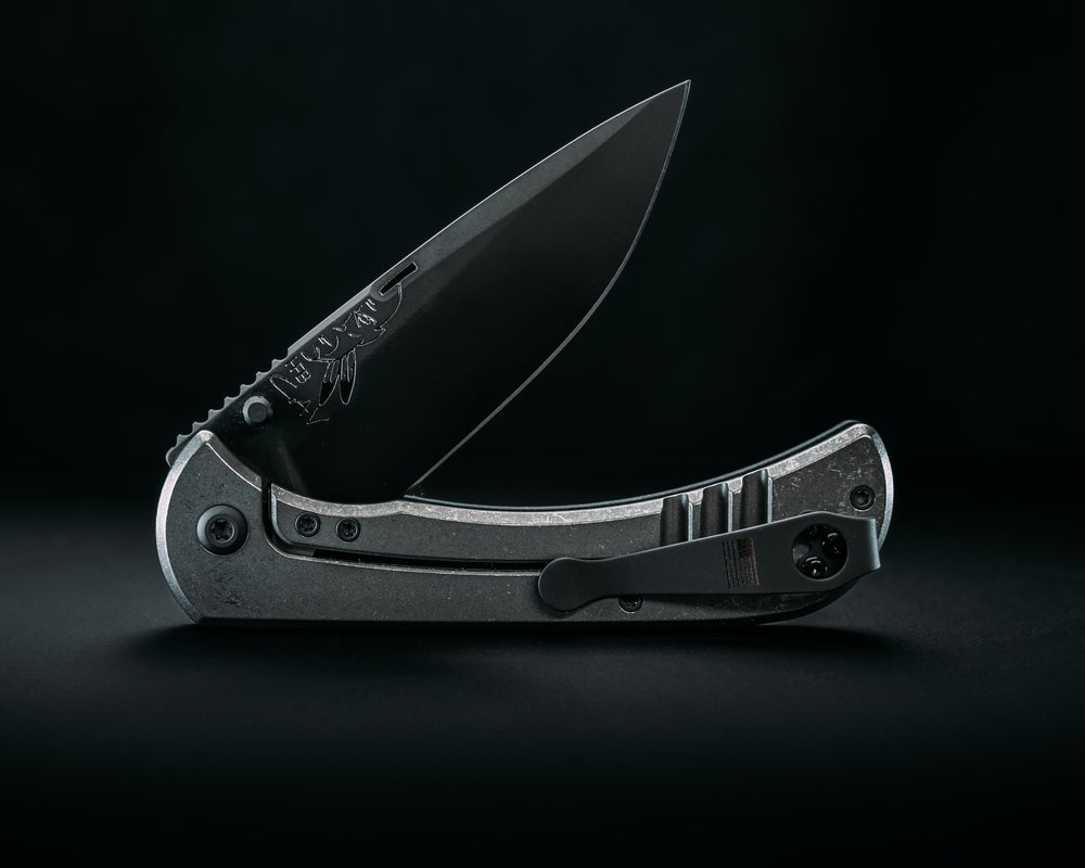 Cav Folder - Universal Camouflage Pattern (UCP) G10, Armor black Cerakote Blade, Textured Grip, TI Frame.