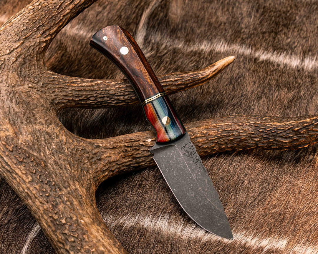 Cav Jr- Espeical G-carta, Black G10 and Brass Split, Desert Ironwood, Brass Pins, 1/8" Mosaic Pin, Textured Grip