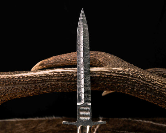 V-42 Dagger- Bronze Bolster, African Blackwood and Desert Ironwood Split, Mosaic Pins, Deep Acid Splash, Smooth Grip