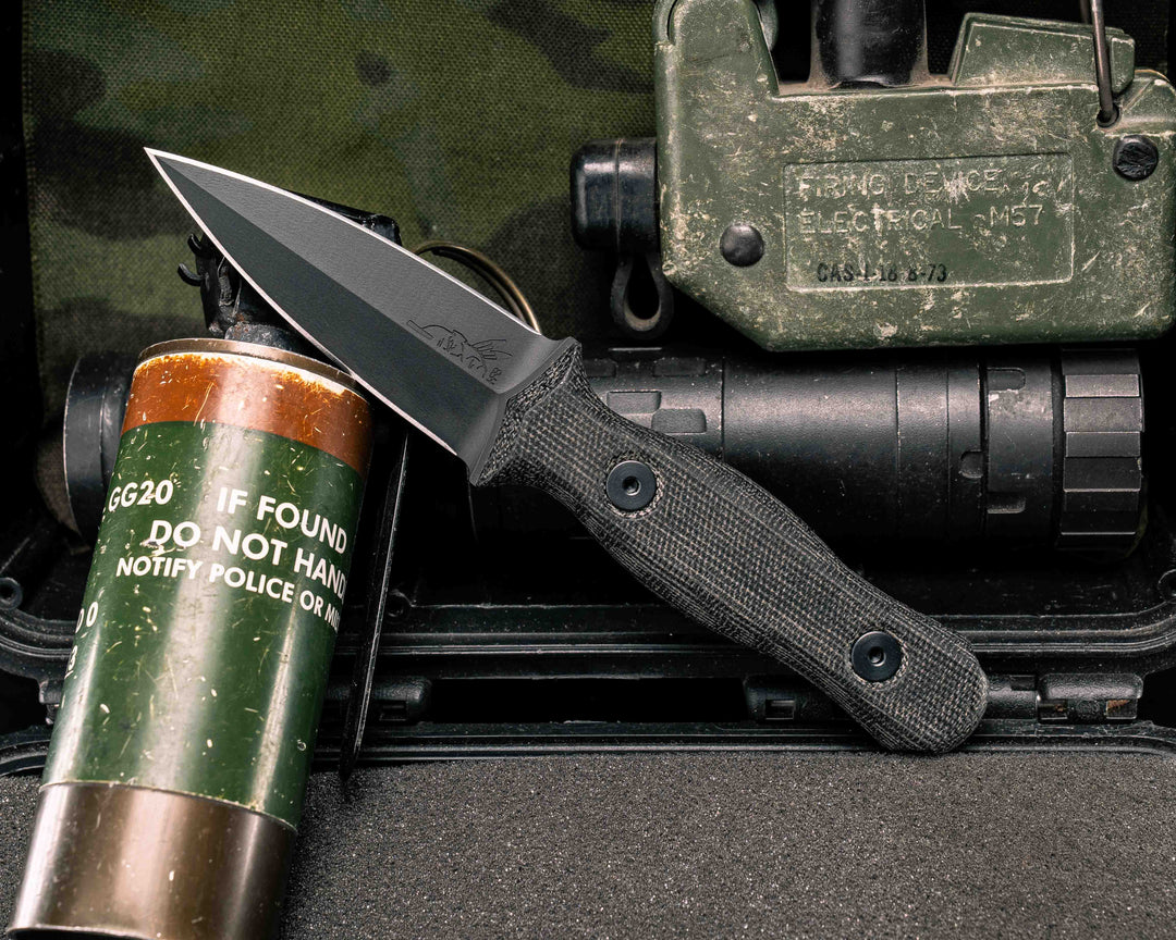 Pulse Checker- Black Canvas Micarta, Armor Black Cerakote, Allen Bolts, Smooth Grip