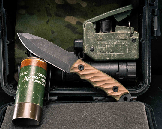 Disaster Jr - Coyote/OD Green G10, Allen Bolts, Textured Grip