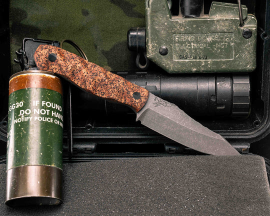 Field Knife Jr- Copperhead GripX, CF Pins, Textured Grip