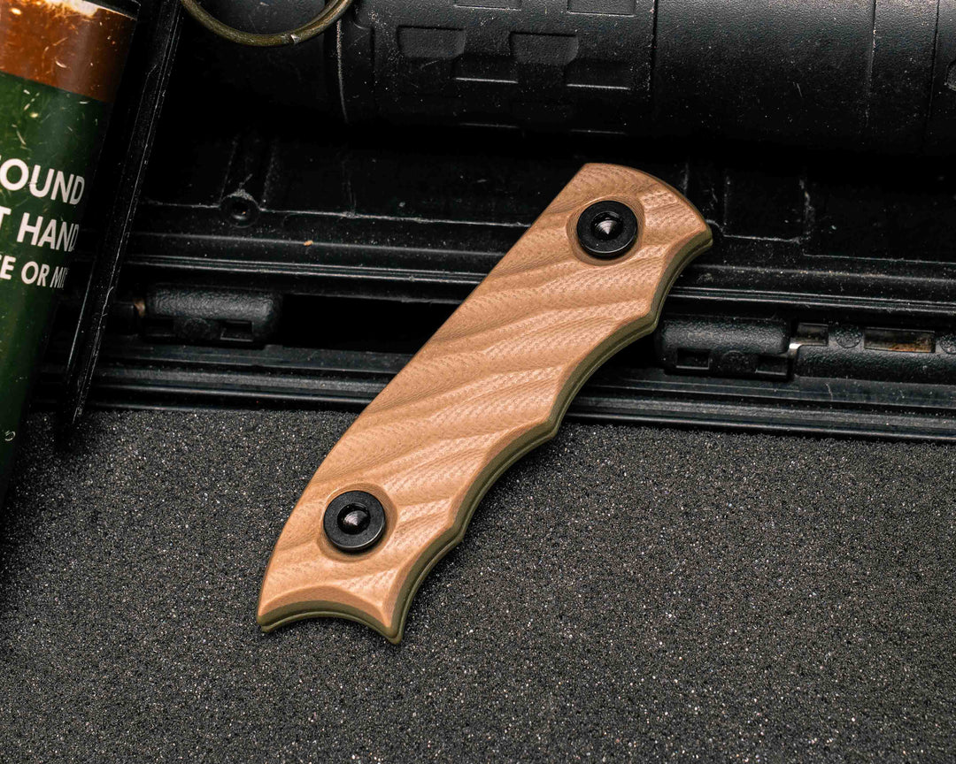 Disaster Cub Scales- Coyote and OD Green G10, Allen Bolts, Textured Grip