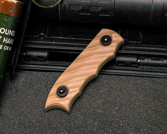 Disaster Cub Scales- Coyote and OD Green G10, Allen Bolts, Textured Grip