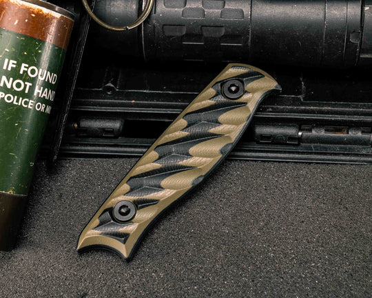 Crow Scout, Crow Jr, Crow Breakdown and Hunter Skinner Scales- Black/OD Green G10, Allen Bolts, Textured Grip