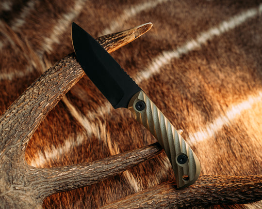 Cav Jr Back Country - OD Green G10, Armor Black Cerakote, Allen bolts, Reticulated Grip