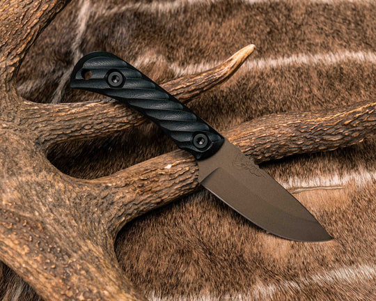 Cav Jr Back Country- Black G10, Midnight Bronze Cerakote, Allen bolts, Textured Grip