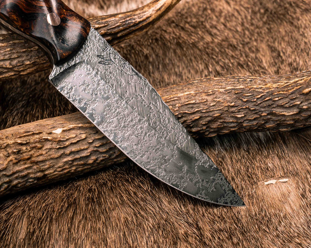 Crow Jr- Desert Ironwood, Black G10, Copper and Coyote G10 Pin Striping, Turquoise with Copper Web Tru-stone Split, Copper Pins, Copper Lanyard Pin, Textured Grip