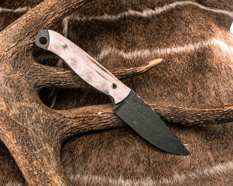 Crow Jr- Elk antler, Mosaic Pins, Textured Grip