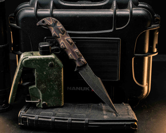 Senator- Python Canvas Micarta, CF Pins, CF Lanyard Pin, Textured Grip