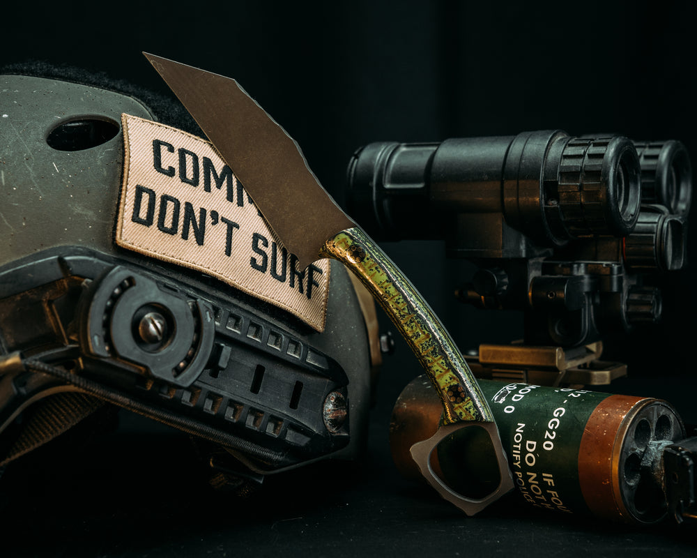 SHPOS- Carbon, Copper Mesh, Rubber, Micarta and Green Resin, Mosaic Pins, Smooth Grip